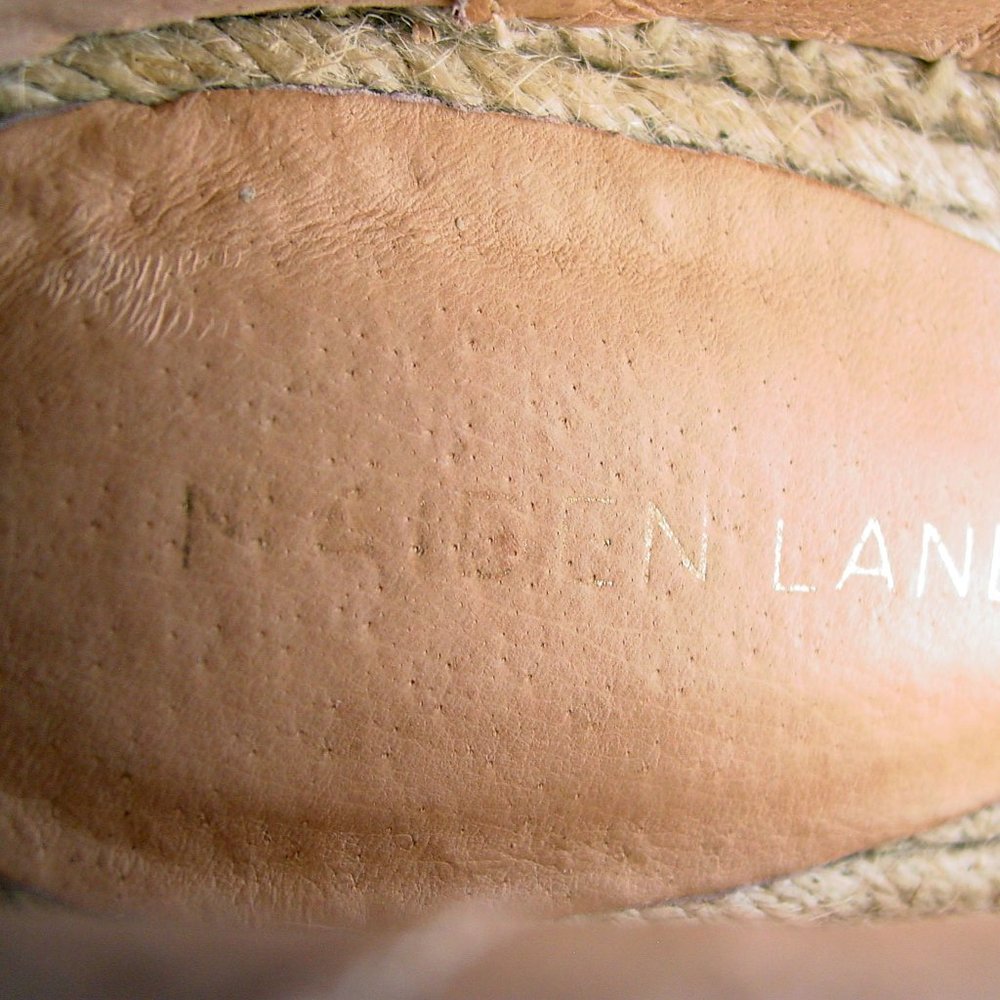 MAIDEN LANE Ivory Nubuck Lace Up Espadrilles - Picture 6 of 7
